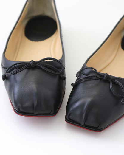 Christian Louboutin Mamadrague Black Leather Ballet Flat Shoes / 37 (US 7)