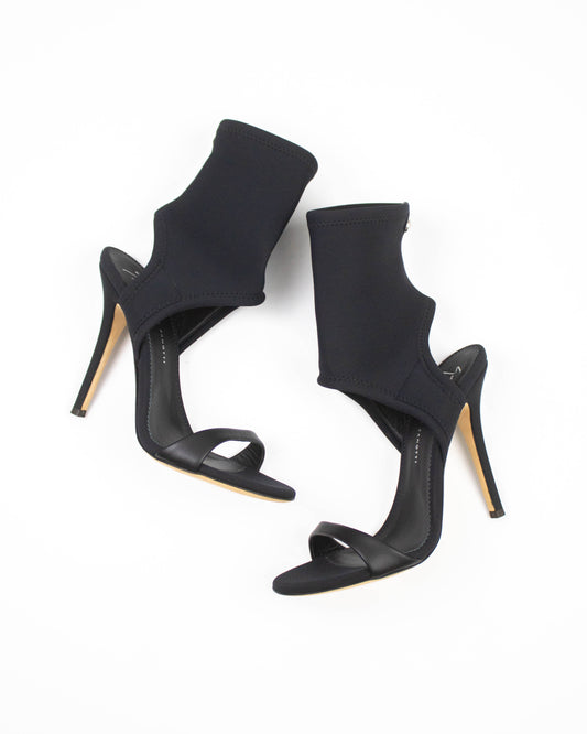 Giuseppe Zanotti Black Nylon Sock Sandals / 37.5 (US 7.5)