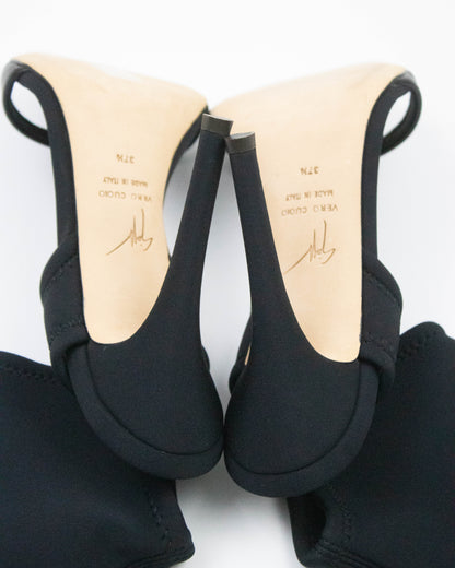 Giuseppe Zanotti Black Nylon Sock Sandals / 37.5 (US 7.5)
