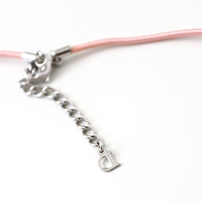 Vintage Christian Dior Pink Chord Safety Pin Choker Necklace