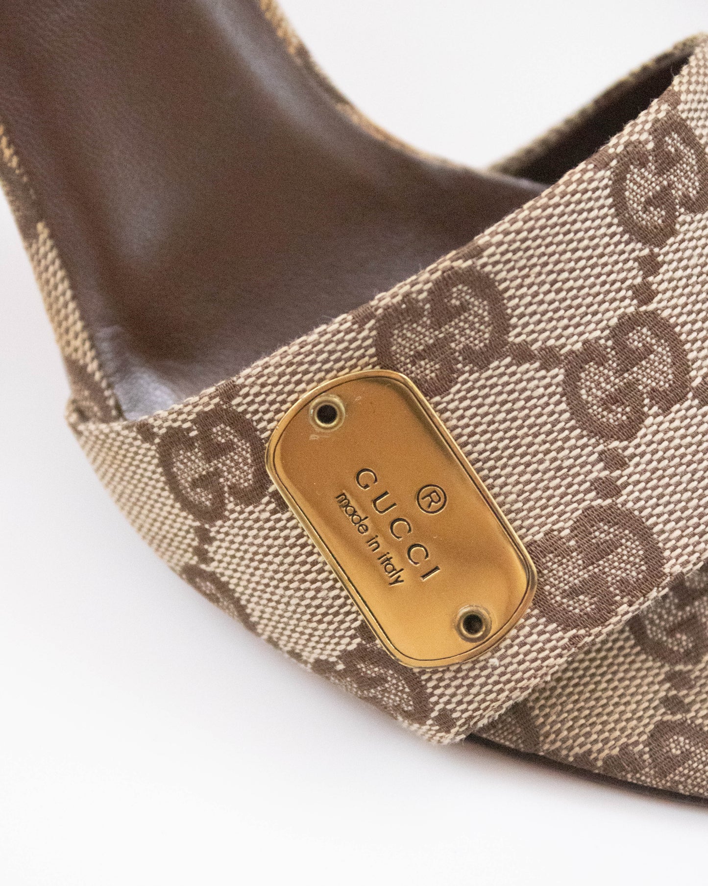 Vintage Gucci by Tom Ford Monogram Mule Heels Logo Plates Detail / 36.5 (US 6.5)