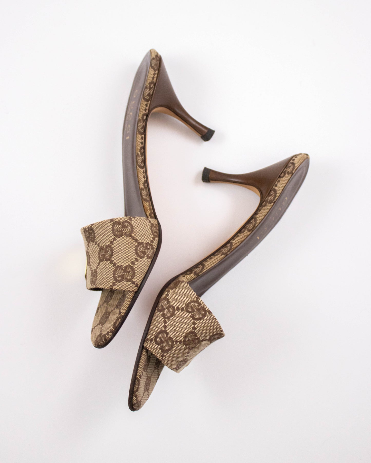 Vintage Gucci by Tom Ford Monogram Mule Heels Logo Plates Detail / 36.5 (US 6.5)