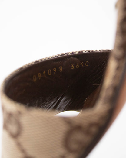 Vintage Gucci by Tom Ford Monogram Mule Heels Logo Plates Detail / 36.5 (US 6.5)