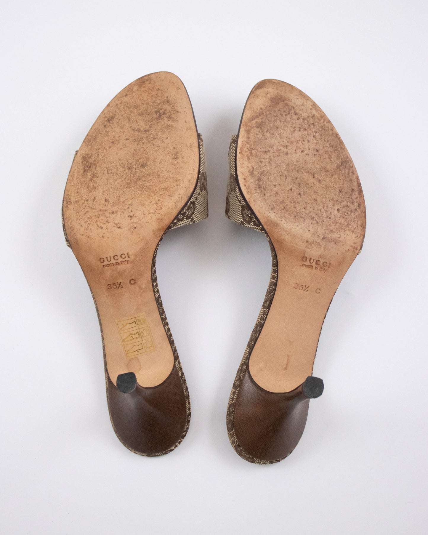 Vintage Gucci by Tom Ford Monogram Mule Heels Logo Plates Detail / 36.5 (US 6.5)