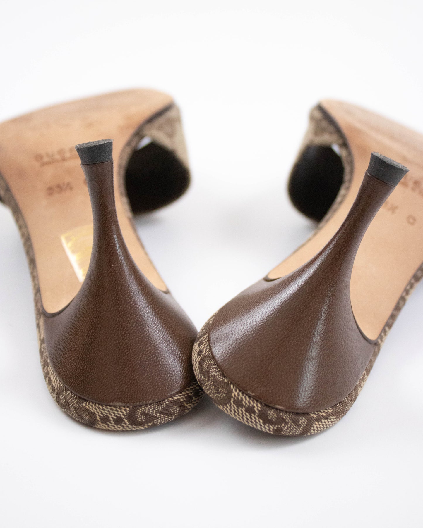 Vintage Gucci by Tom Ford Monogram Mule Heels Logo Plates Detail / 36.5 (US 6.5)