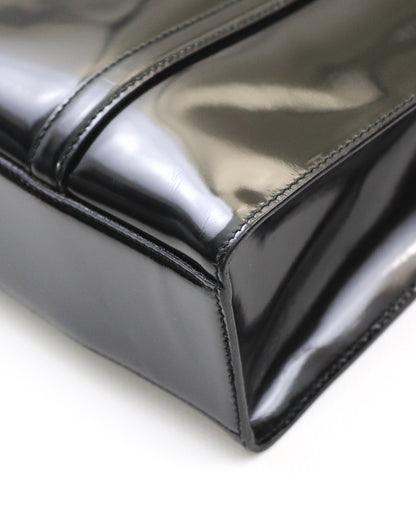 Vintage 1990s Prada Spazzolato Patent Leather Shoulder Bag