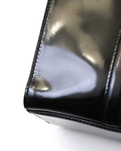 Vintage 1990s Prada Spazzolato Patent Leather Shoulder Bag