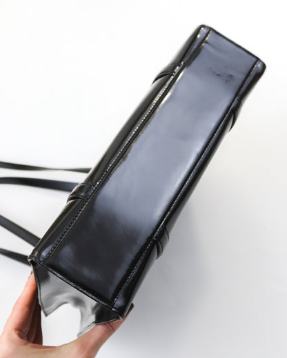 Vintage 1990s Prada Spazzolato Patent Leather Shoulder Bag