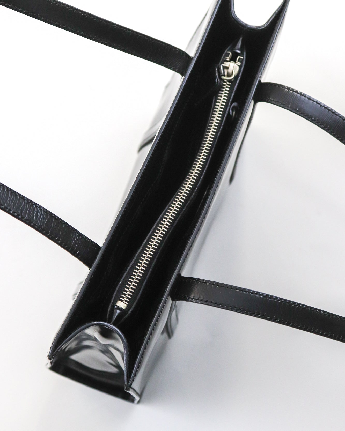 Vintage 1990s Prada Spazzolato Patent Leather Shoulder Bag