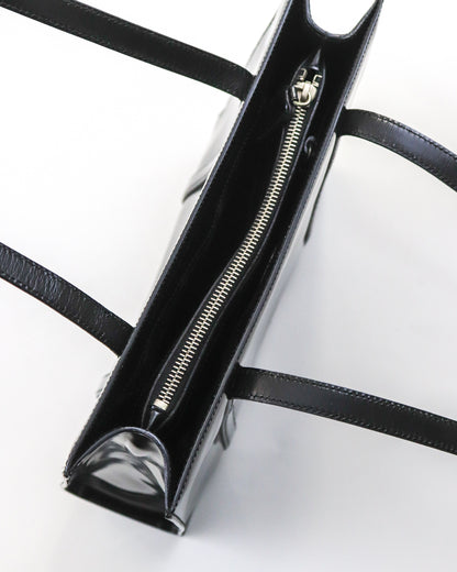 Vintage 1990s Prada Spazzolato Patent Leather Shoulder Bag