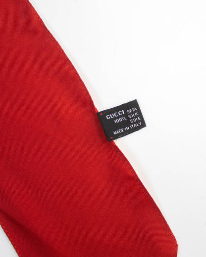 Vintage Gucci Red Silk Halterneck Scarf Tie Top