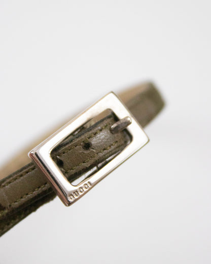 Vintage 1990s Gucci by Tom Ford Olive Satin Twisted Sandals / 35 (US 5)