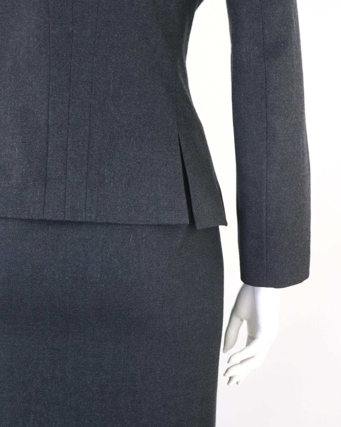 Vintage F/W 1998 Yohji Yamamoto Gray Wool Skirt Suit / XS