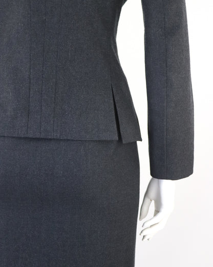 Vintage F/W 1998 Yohji Yamamoto Gray Wool Skirt Suit / XS