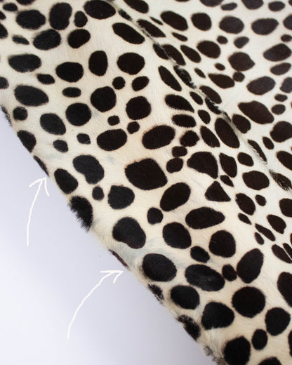 Vintage F/W 1995 Prada Dalmatian Print Pony Hair Midi Runway Skirt / IT 44 (S-M)