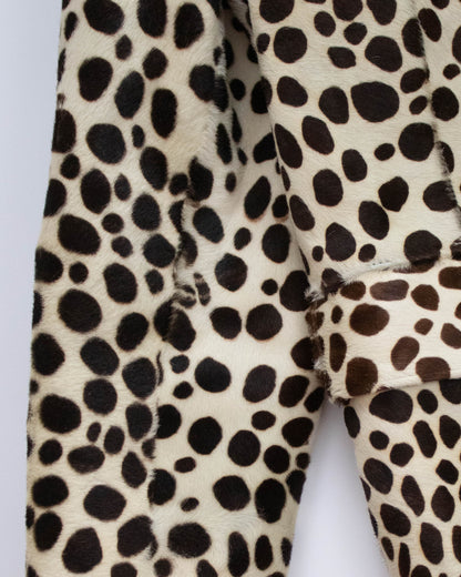 Vintage F/W 1995 Prada Dalmatian Print Pony Hair Runway Jacket / IT 40 (XS-S)