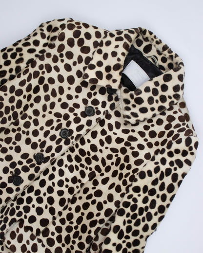 Vintage F/W 1995 Prada Dalmatian Print Pony Hair Runway Jacket / IT 40 (XS-S)