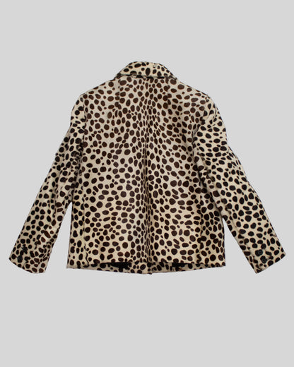 Vintage F/W 1995 Prada Dalmatian Print Pony Hair Runway Jacket / IT 40 (XS-S)