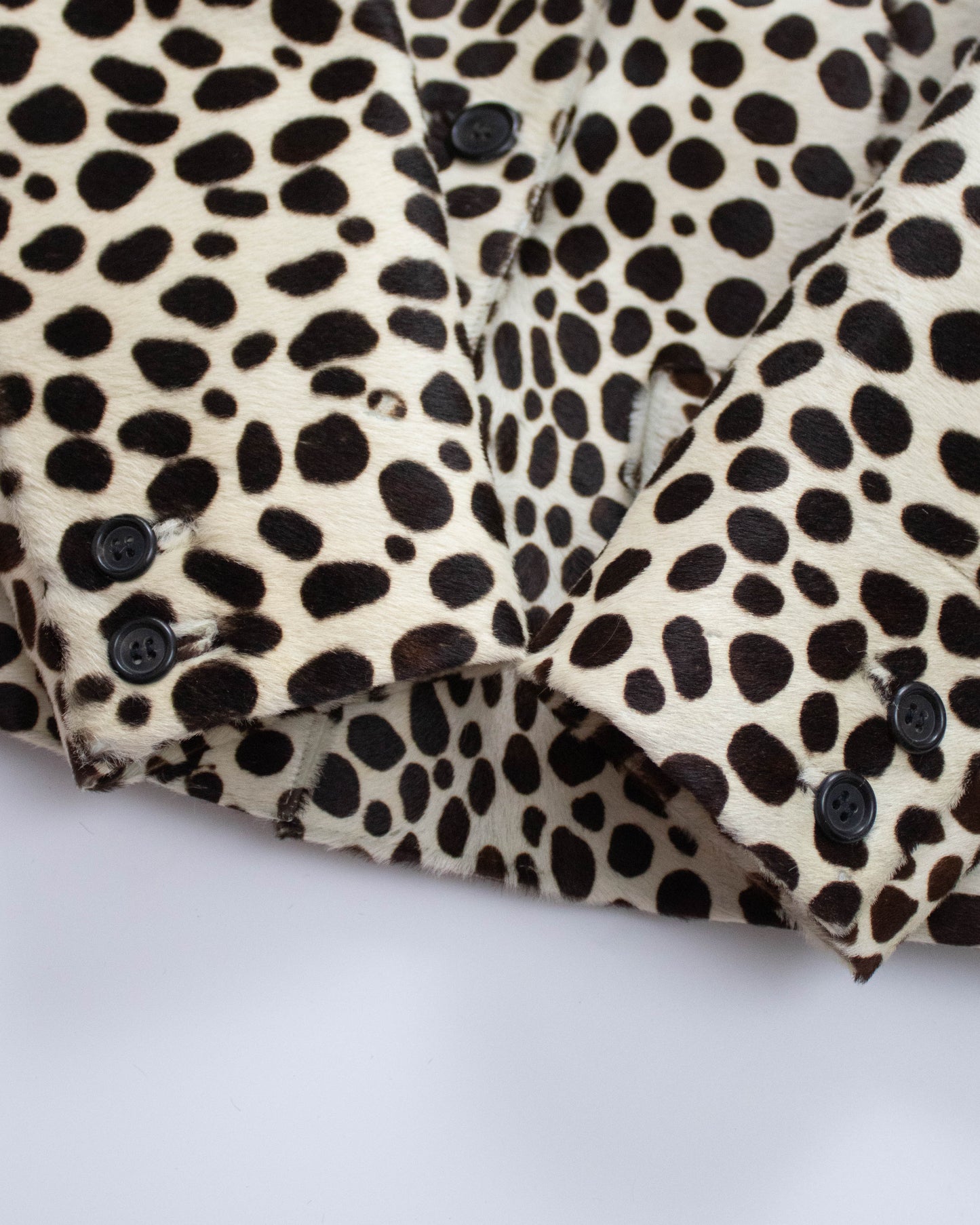 Vintage F/W 1995 Prada Dalmatian Print Pony Hair Runway Jacket / IT 40 (XS-S)