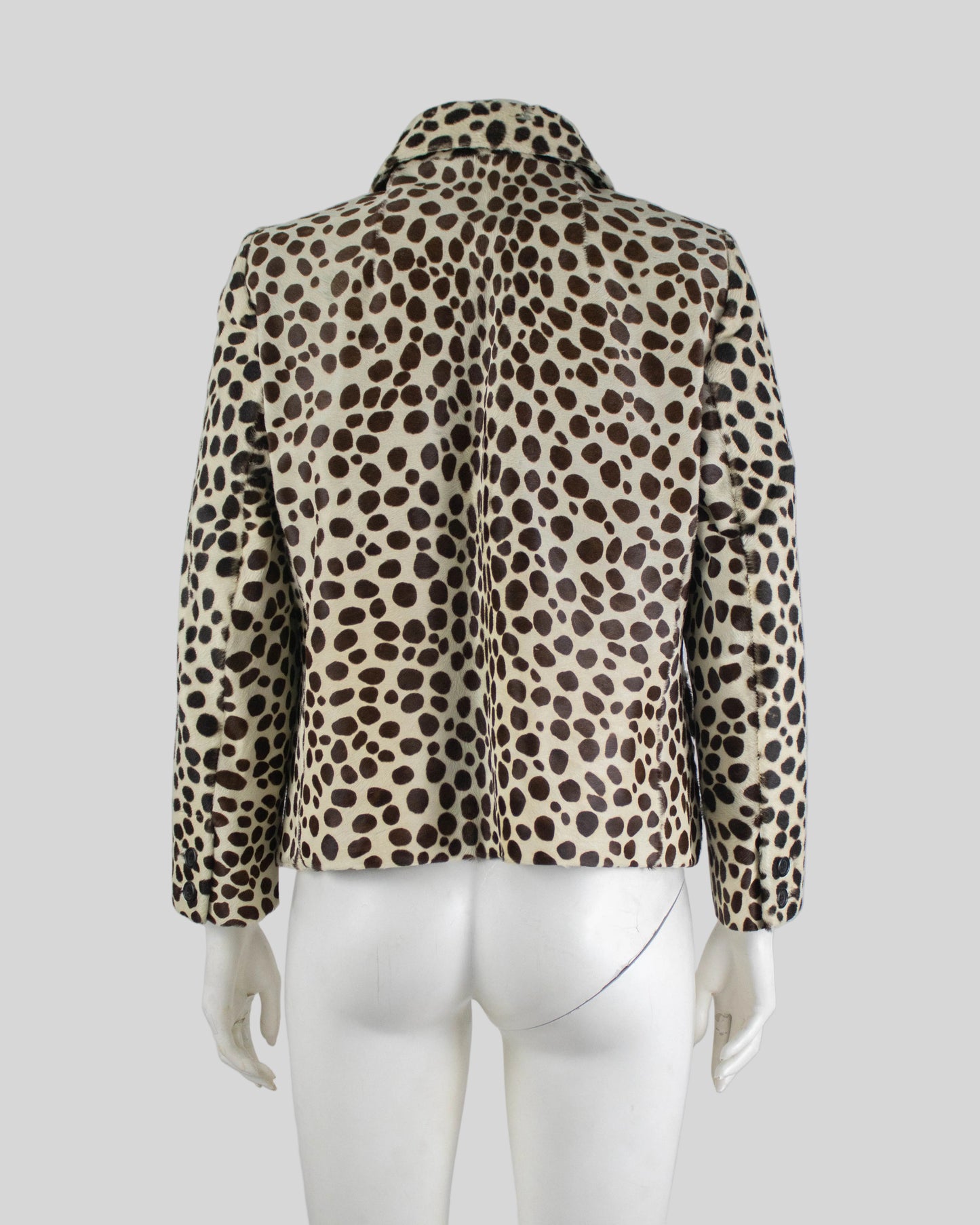 Vintage F/W 1995 Prada Dalmatian Print Pony Hair Runway Jacket / IT 40 (XS-S)