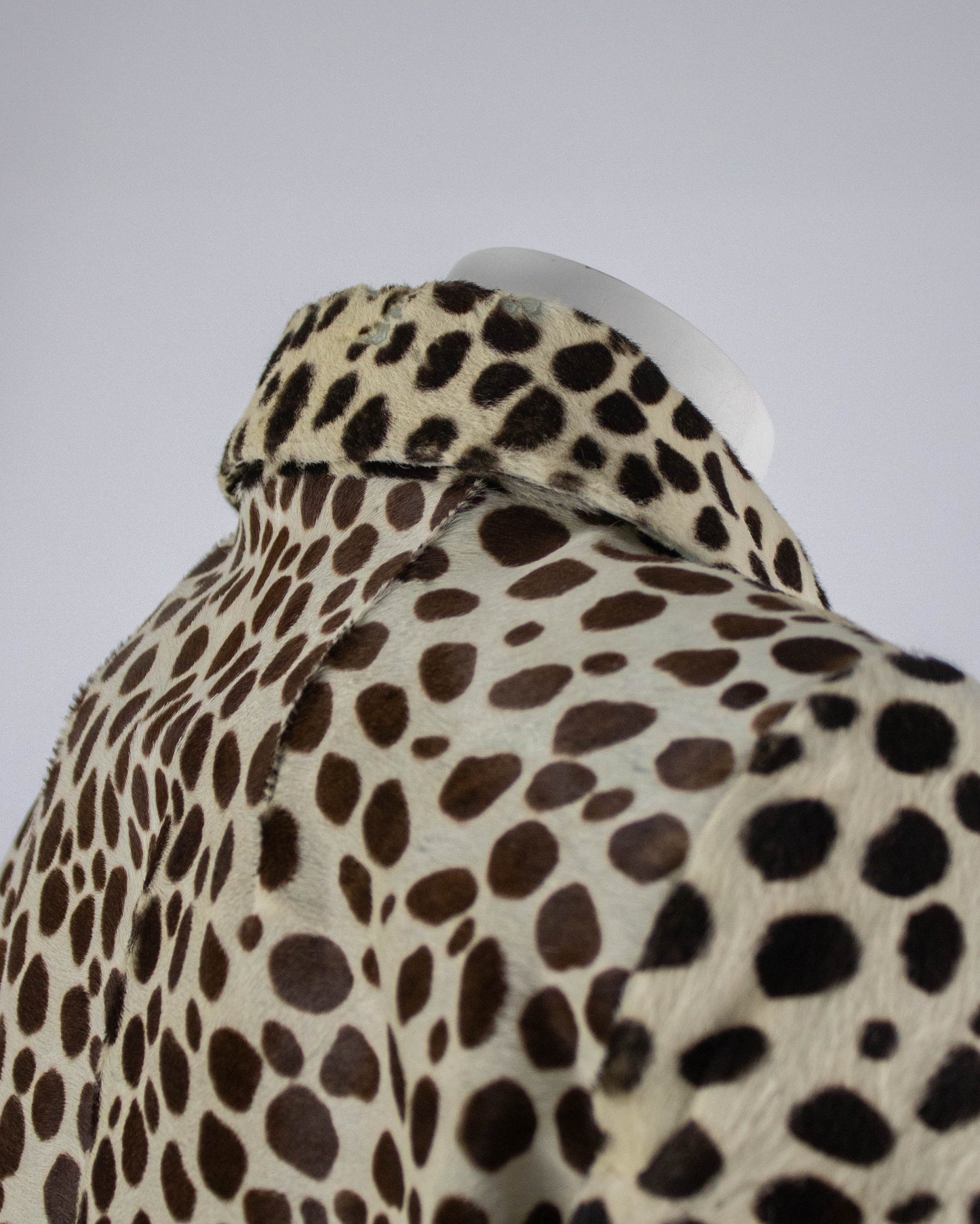 Vintage F/W 1995 Prada Dalmatian Print Pony Hair Runway Jacket / IT 40 (XS-S)