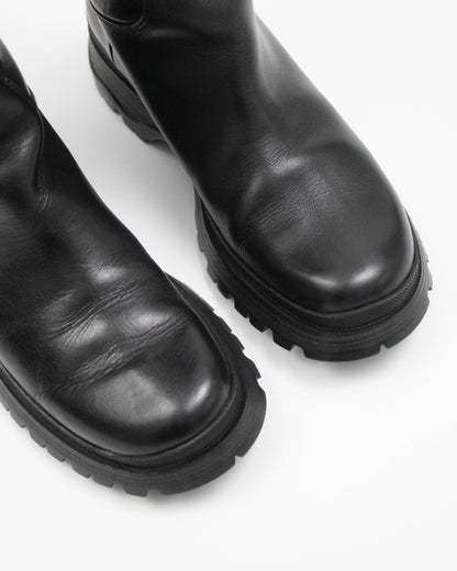 Vintage Prada Linea Rossa 2004 Black Lug Sole Boots As seen on Bella Hadid / 36.5 (US 6.5)