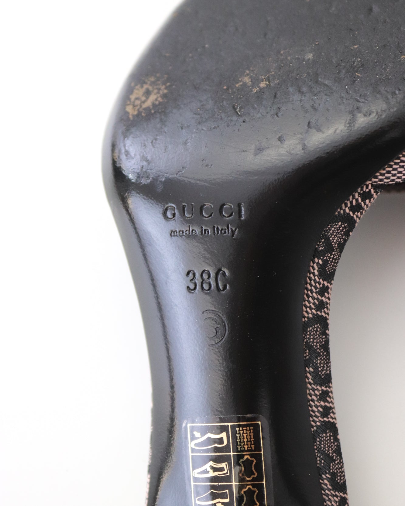 Vintage 2000s Gucci GG Monogram Canvas Pale Pink Mule Heels / 38 (US 8)