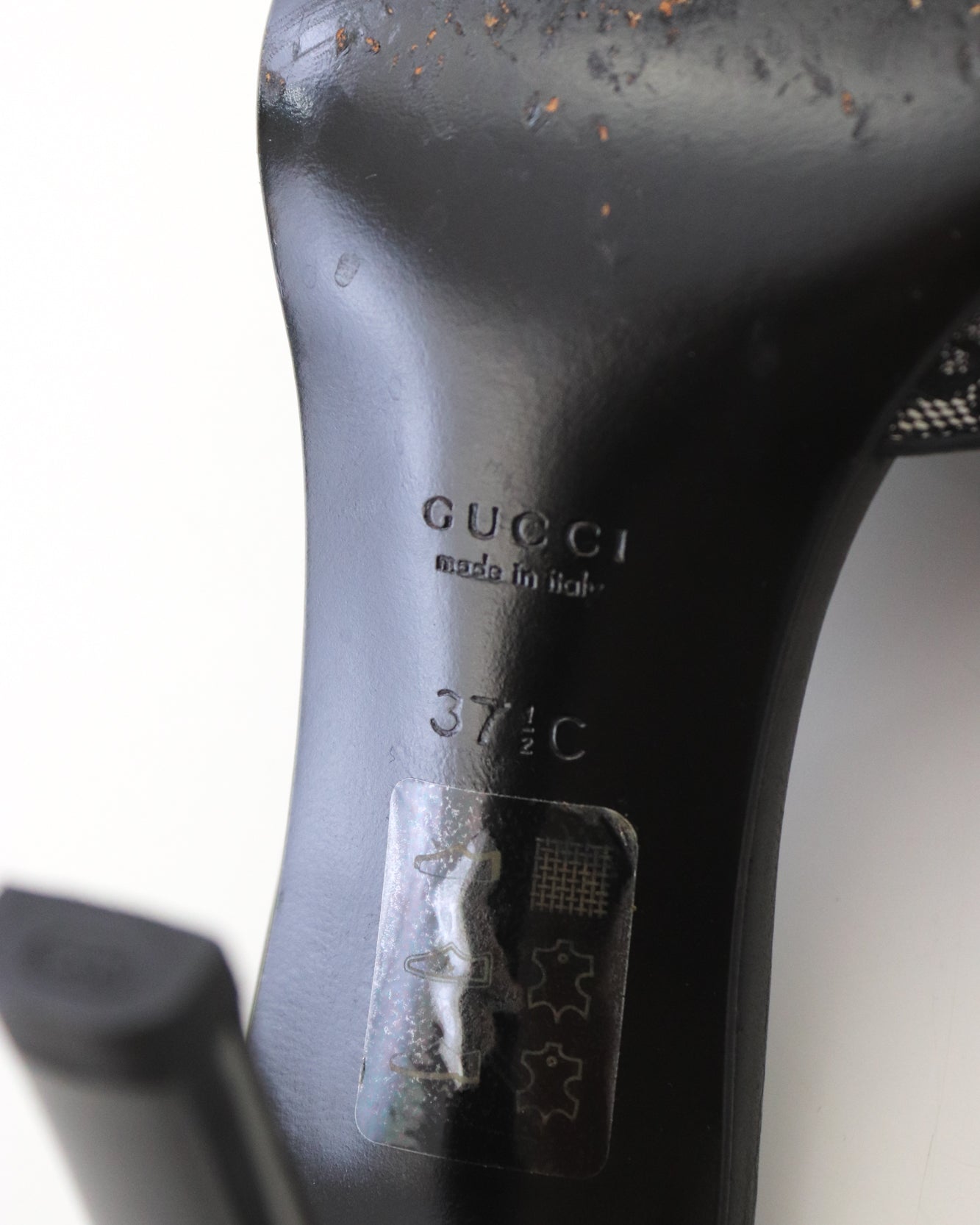 Vintage Gucci Gray GG Monogram Canvas Mule Heels / 37.5 (US 7.5)