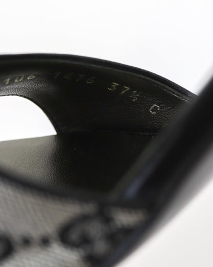 Vintage Gucci Gray GG Monogram Canvas Mule Heels / 37.5 (US 7.5)