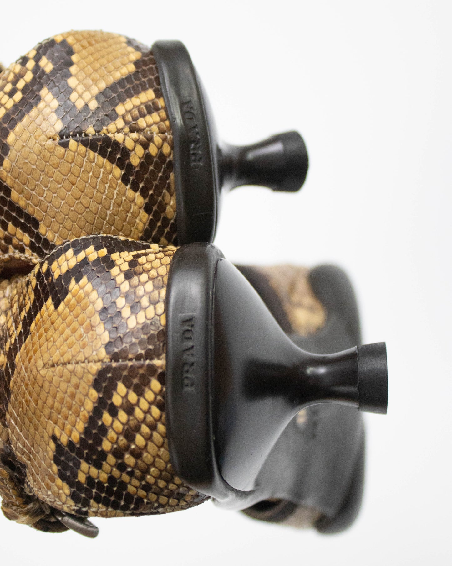Vintage S/S 2000 Prada Python T-Bar Kitten Heels / 37.5 (US 7.5)