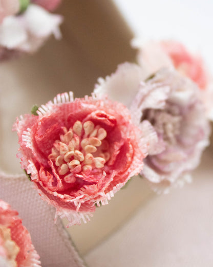 Vintage 1997 Manolo Blahnik Pink Flower Applique Mule Heels / 36 (US 6)