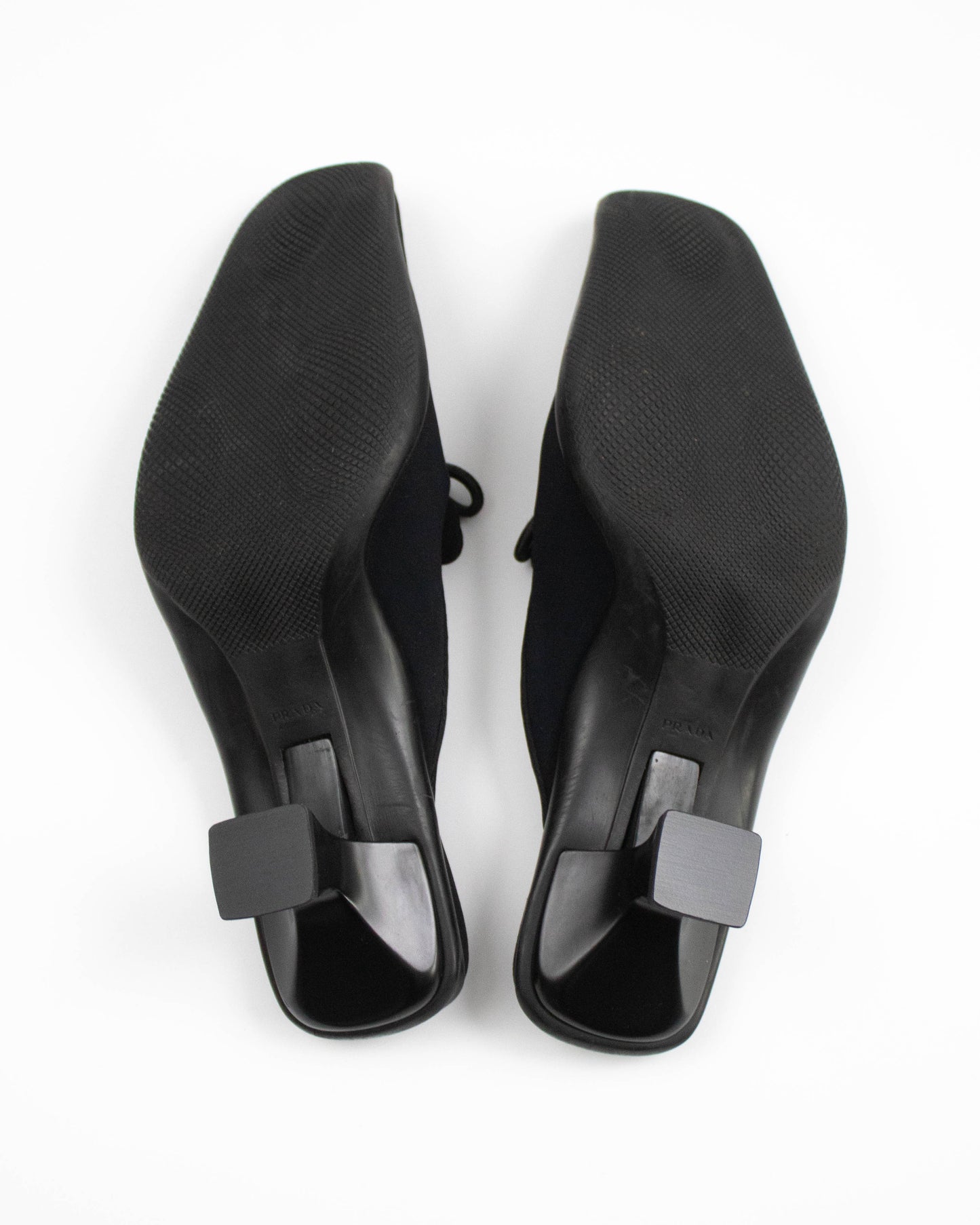 Vintage F/W 1999 Prada Black Nylon Kitten Heel Mules / 36.5 (US 6.5)