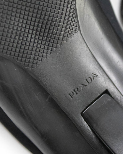 Vintage F/W 1999 Prada Black Nylon Kitten Heel Mules / 36.5 (US 6.5)