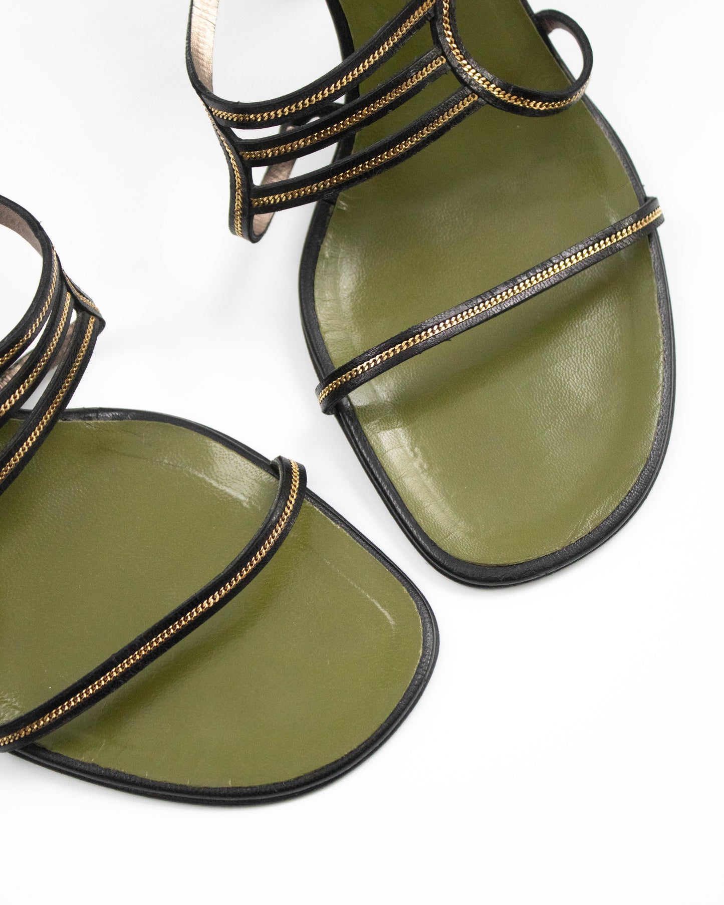 Vintage 1990s Gucci by Tom Ford Metal Chain Mule Heels / 38 (US 8)