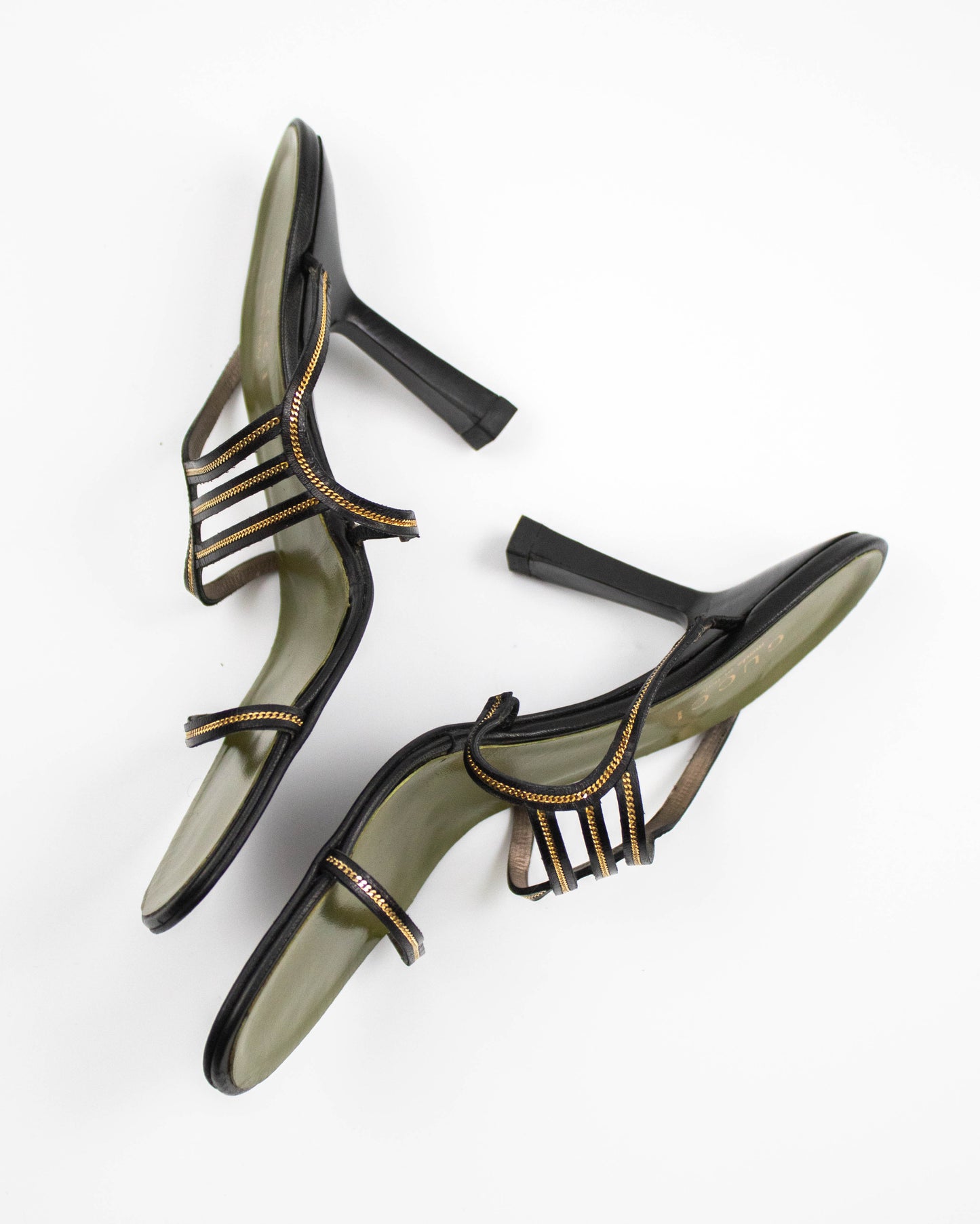 Vintage 1990s Gucci by Tom Ford Metal Chain Mule Heels / 38 (US 8)