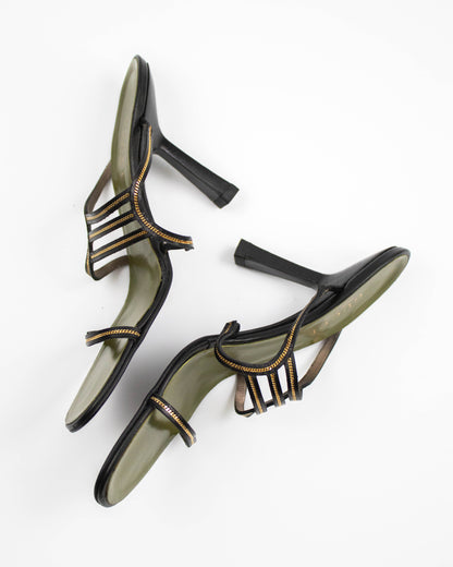 Vintage 1990s Gucci by Tom Ford Metal Chain Mule Heels / 38 (US 8)