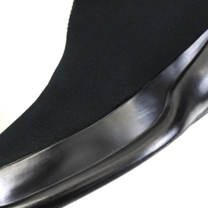 Vintage 1990s Prada Linea Rosa Square Toe Massive Sole Nylon Moto Boots / 37 (US 7)