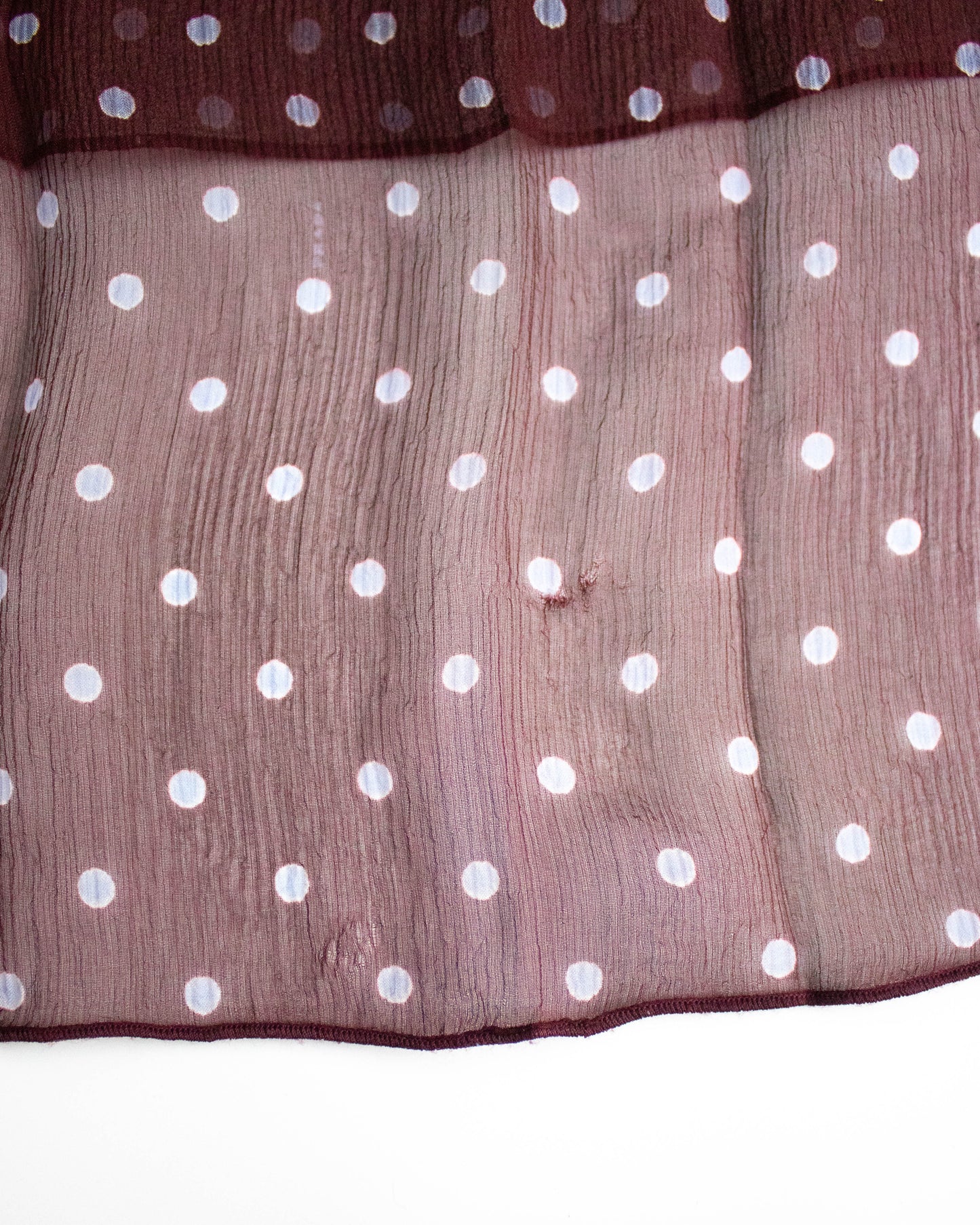 Vintage S/S 2000 Prada Silk Burgundy Polka Dot Print Pleated Skirt / IT 42 (S-M)