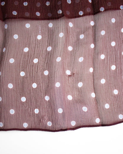 Vintage S/S 2000 Prada Silk Burgundy Polka Dot Print Pleated Skirt / IT 42 (S-M)