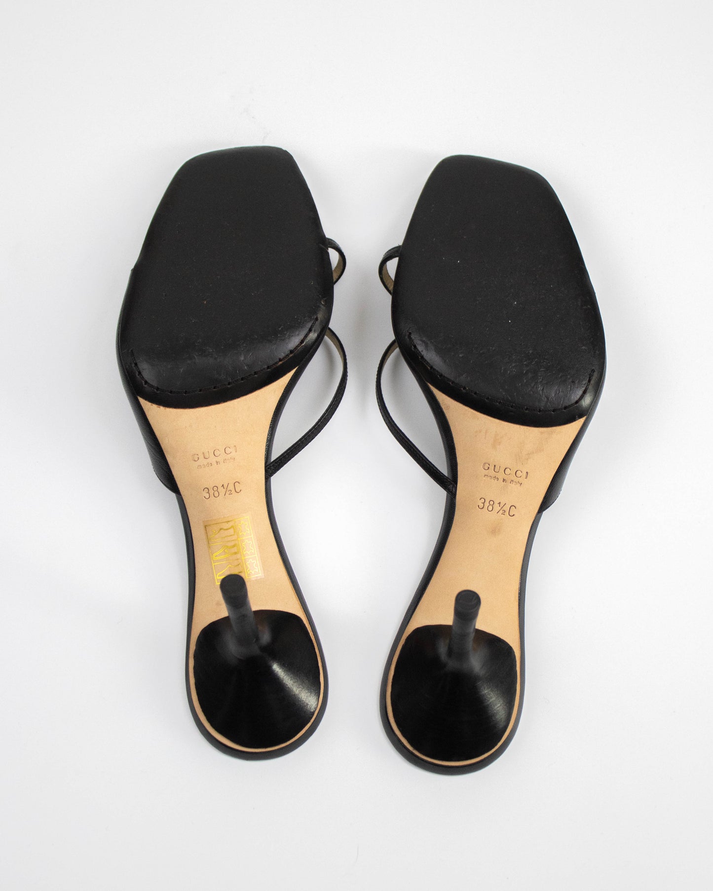 Vintage Gucci by Tom Ford Black Cross Double Strap Mule Heels / 38.5 (US 8.5)