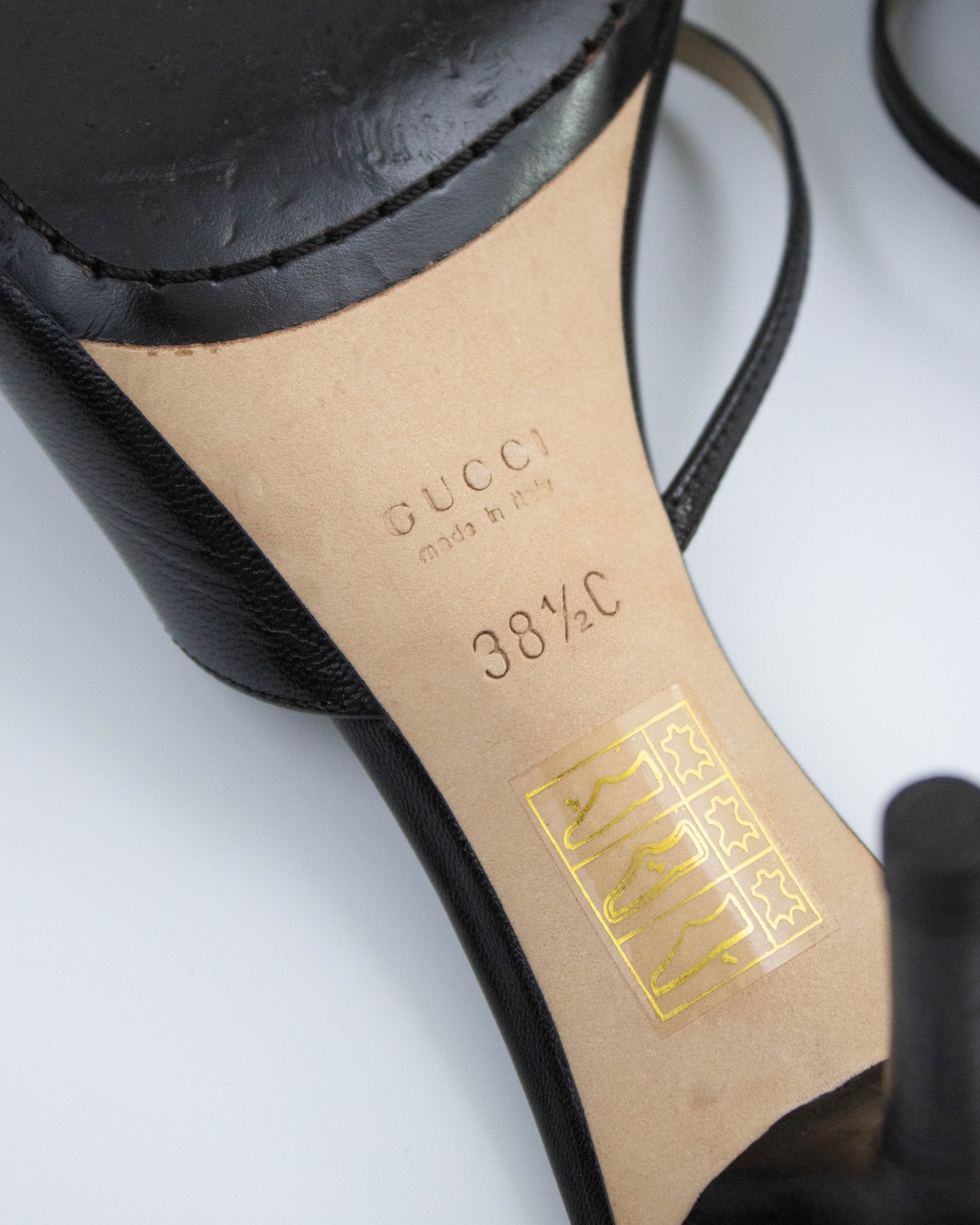 Vintage Gucci by Tom Ford Black Cross Double Strap Mule Heels / 38.5 (US 8.5)