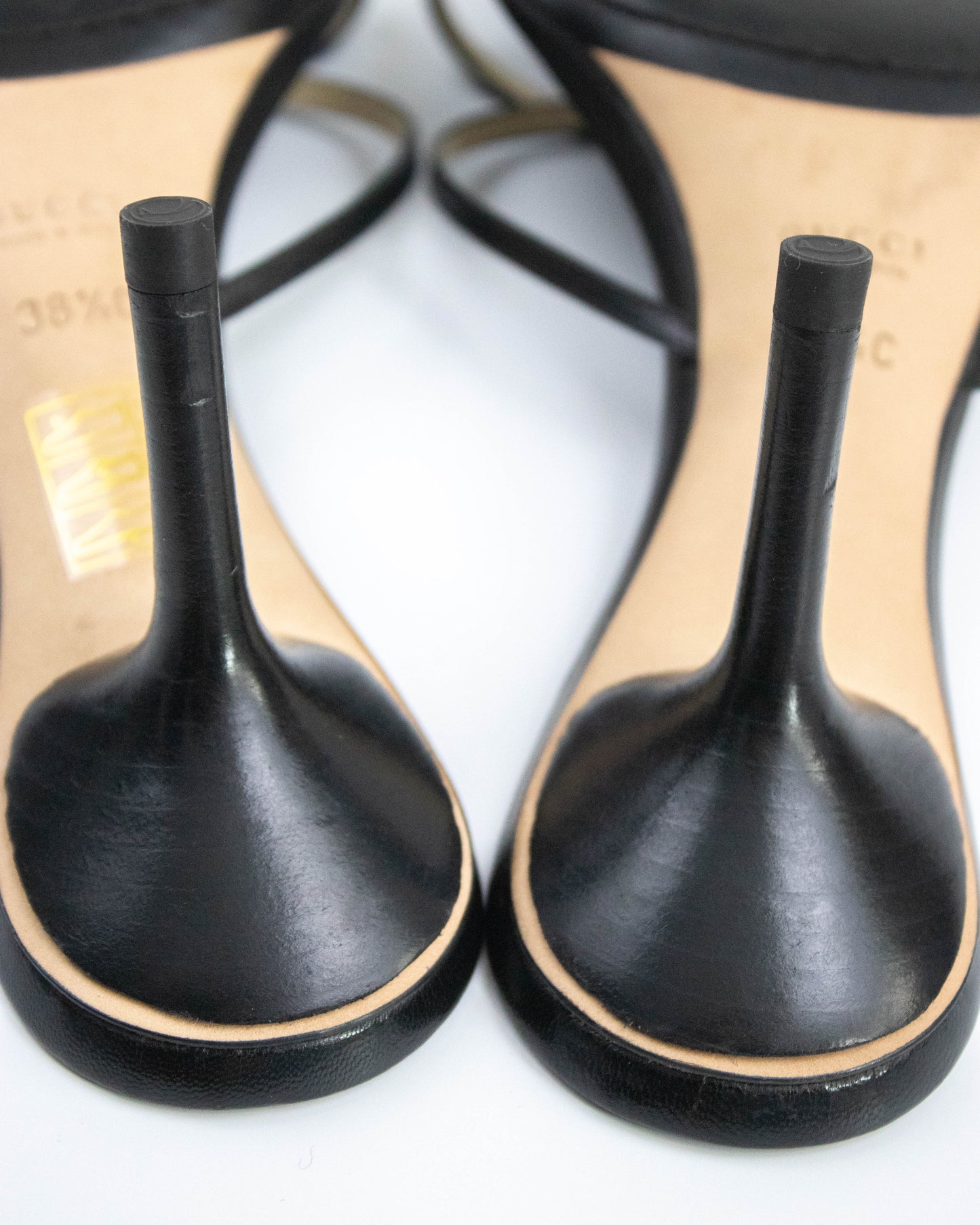 Vintage Gucci by Tom Ford Black Cross Double Strap Mule Heels / 38.5 (US 8.5)