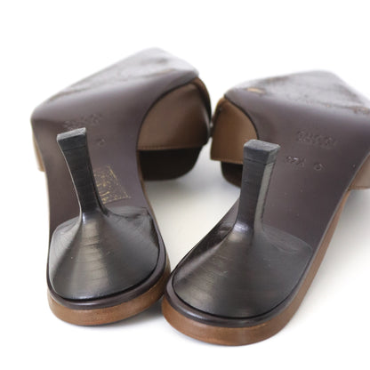 Vintage Gucci by Tom Ford Brown Leather Kitten Heel Horsebit Mules / 37.5 (US 7.5)