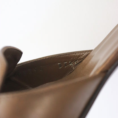 Vintage Gucci by Tom Ford Brown Leather Kitten Heel Horsebit Mules / 37.5 (US 7.5)