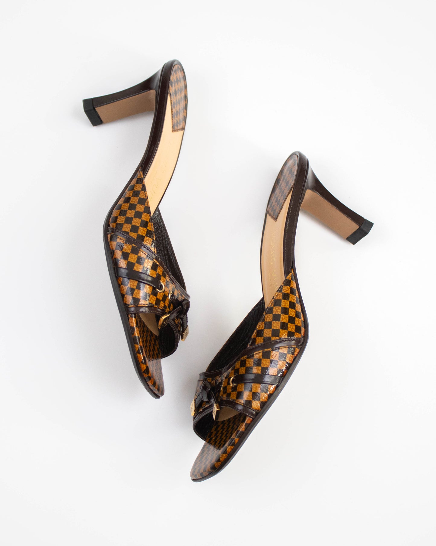 Vintage Louis Vuitton Damier Bow Detail Mule Heels / 36 (US 6)