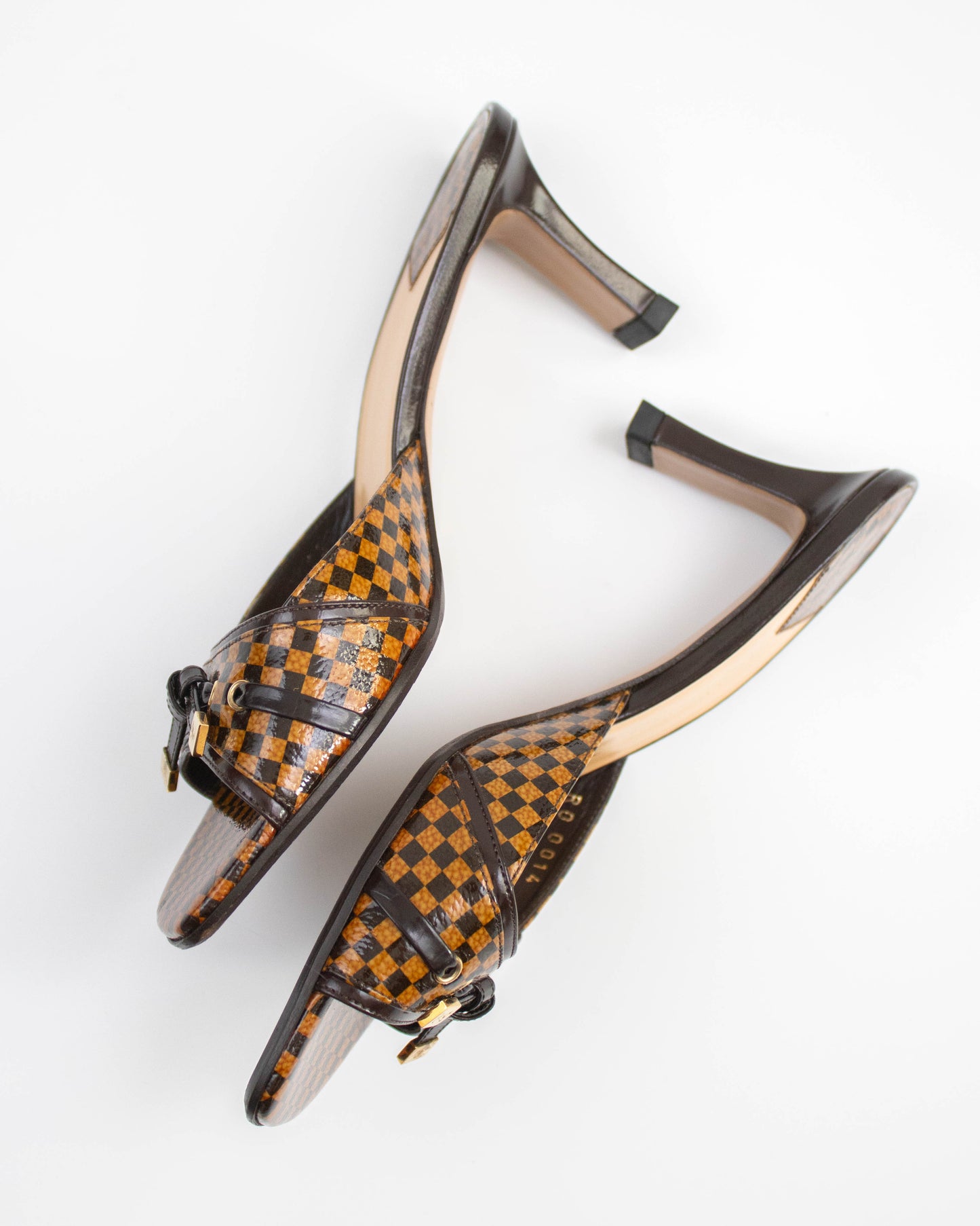 Vintage Louis Vuitton Damier Bow Detail Mule Heels / 36 (US 6)
