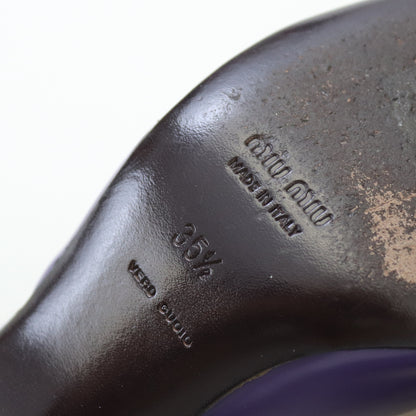 Vintage Miu Miu Prada Purple Yellow Leather Western Mules Pointed Toe Heels / 35.5 (US 5.5)