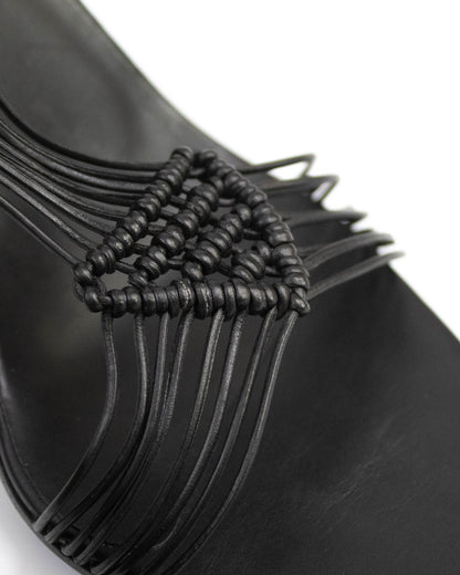 Vintage Gucci Black Braided Leather Sandals / 37.5 (US 7.5)