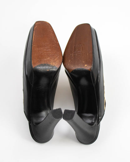 Vintage 1990s Stuart Weitzman Dalmatian Print Pony Hair Mule Heels / 35.5 (US 5.5)