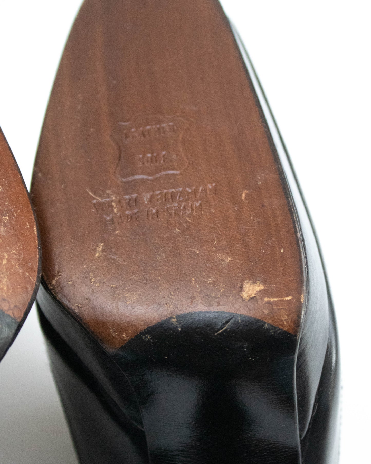 Vintage 1990s Stuart Weitzman Dalmatian Print Pony Hair Mule Heels / 35.5 (US 5.5)